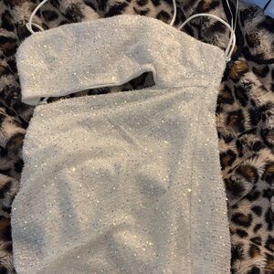 Selfie Leslie White Sequin Wedding Dress